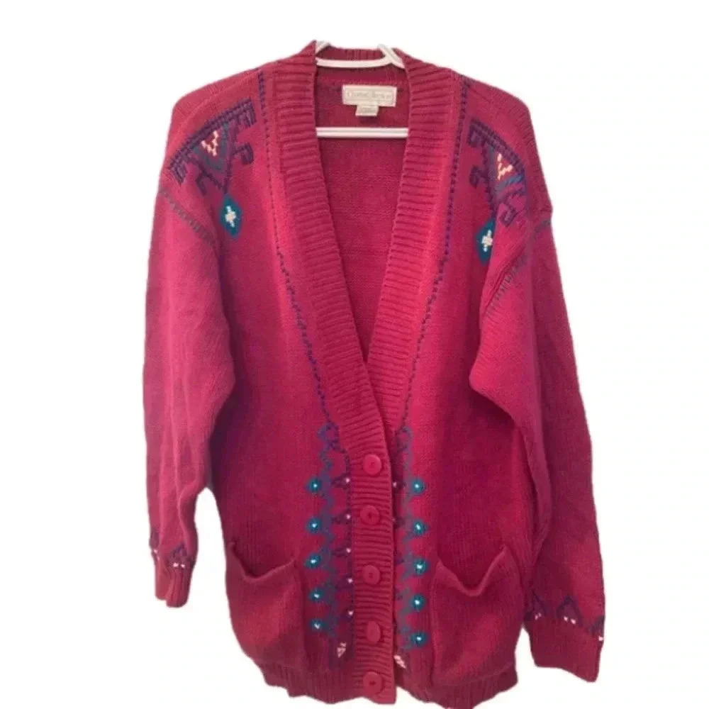 RETRO-CHARTER Collection  Cardigan-Pink​​​
